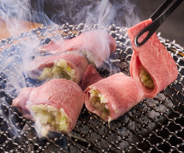七輪で焼くネギタン